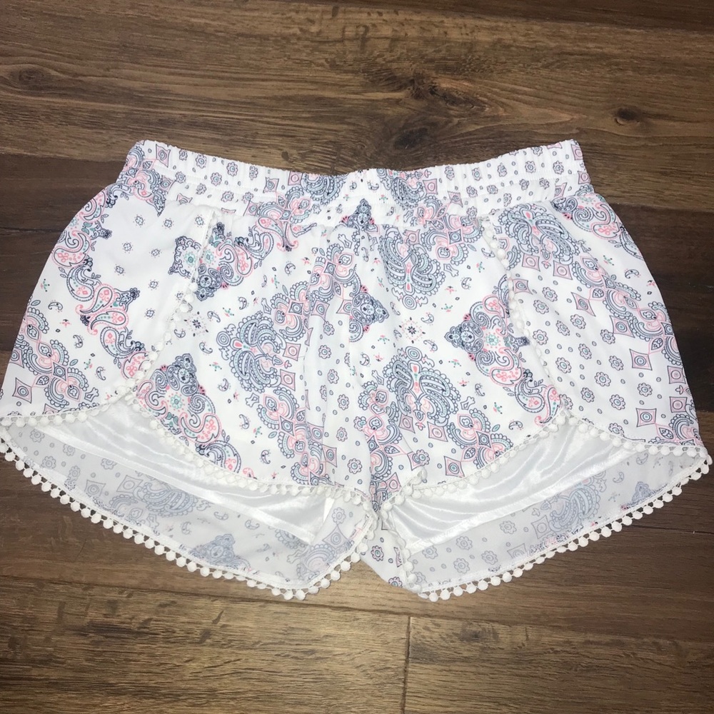 White flowy shorts